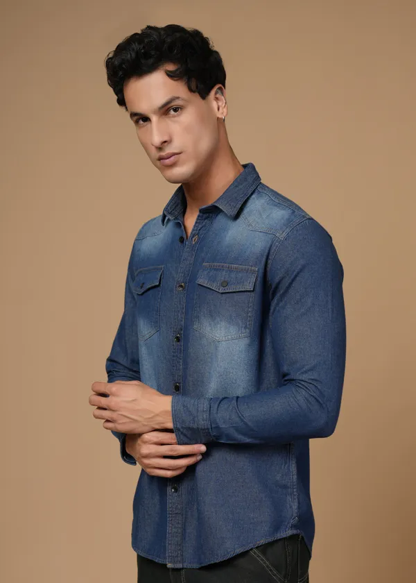 Dark_Blue_100%_Cotton_Denim_Shirt_For_Men