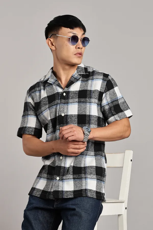 Multicolor_Cotton_Blend_Checkered_Cuban_Half-Sleeve_Shirt_For_Men