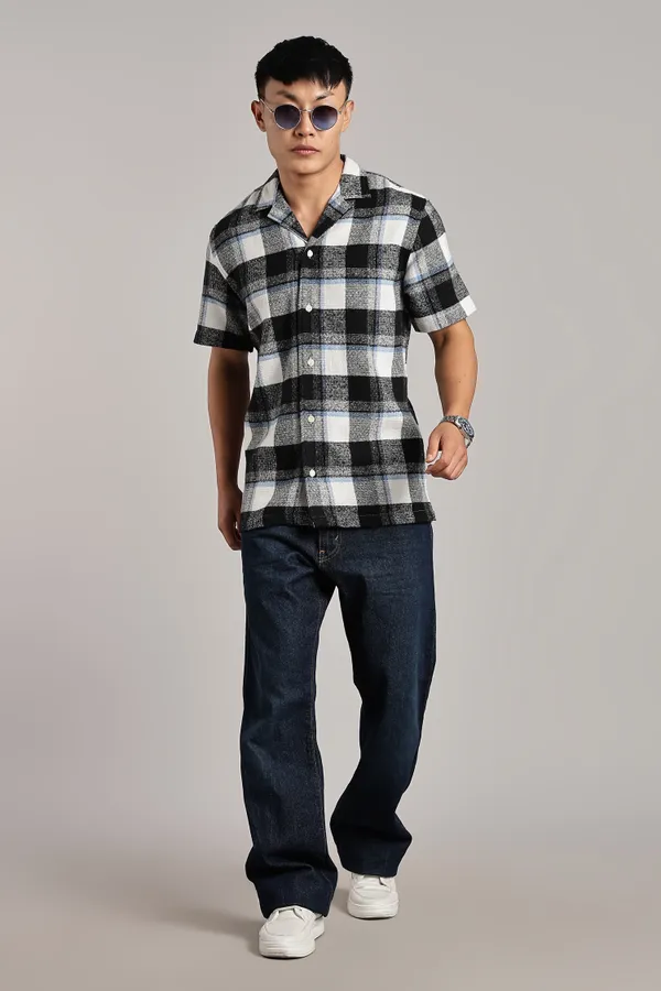Multicolor_Cotton_Blend_Checkered_Cuban_Half-Sleeve_Shirt_For_Men