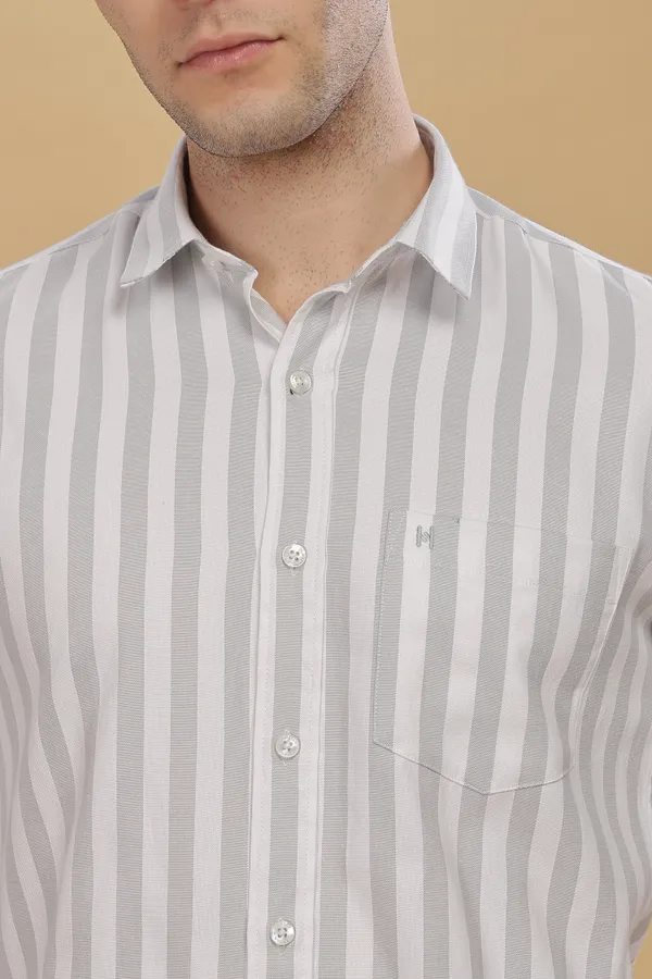 Grey_&_White_Oxford_Cotton_Stripes_Shirt_For_Men