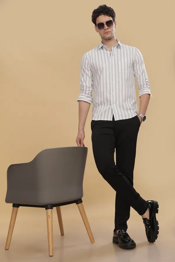 Grey_&_White_Oxford_Cotton_Stripes_Shirt_For_Men