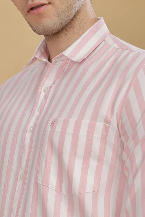 Pink_&_White_Oxford_Cotton_Stripes_Shirt_For_Men