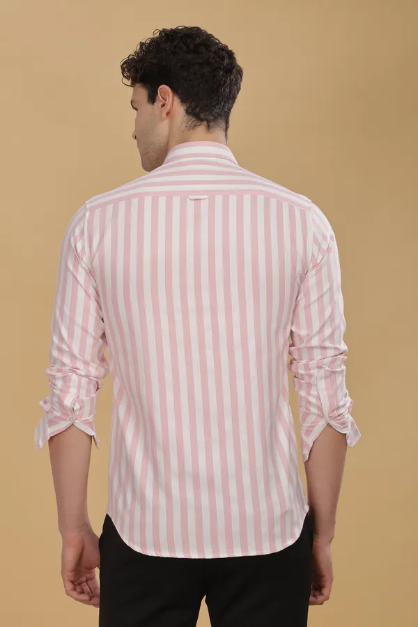 Pink_&_White_Oxford_Cotton_Stripes_Shirt_For_Men