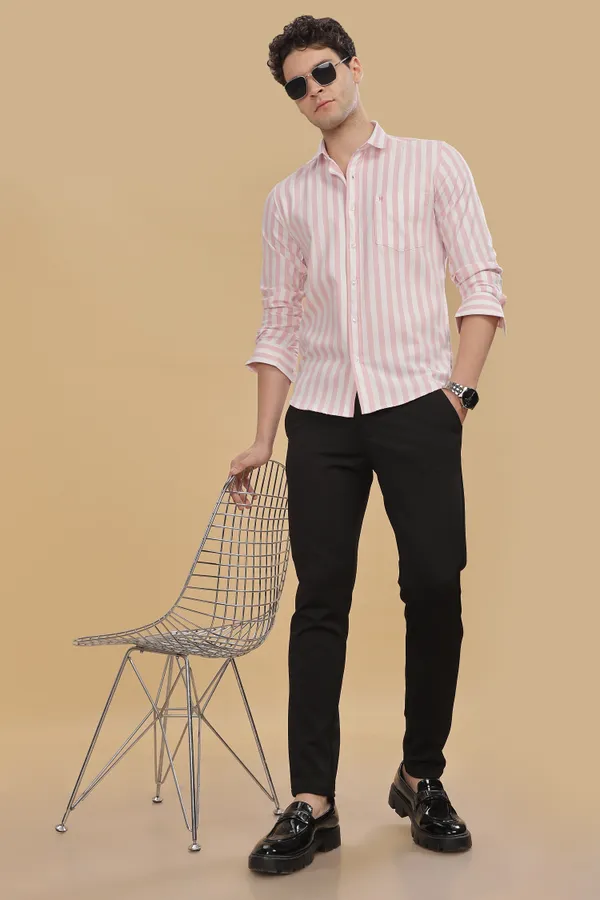 Pink_&_White_Oxford_Cotton_Stripes_Shirt_For_Men