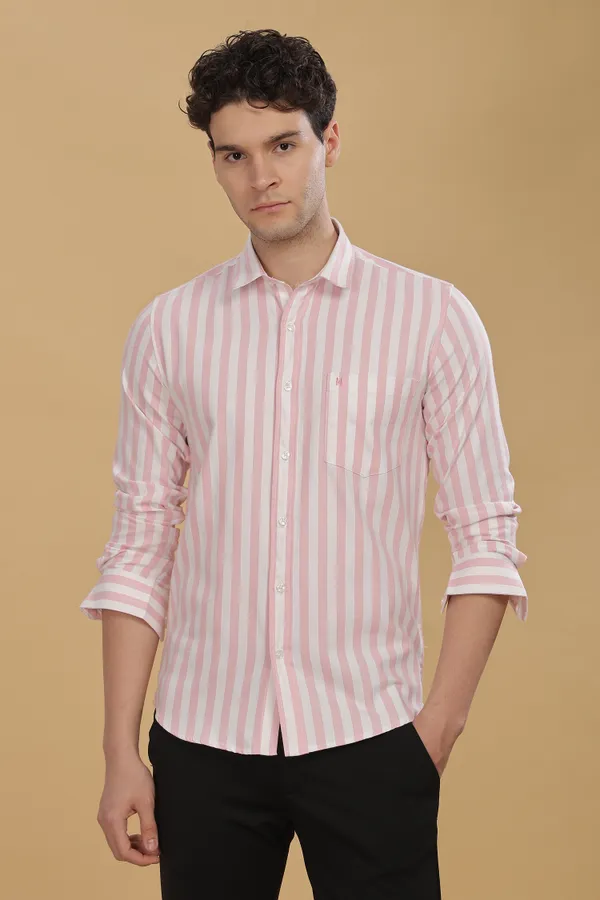 Pink_&_White_Oxford_Cotton_Stripes_Shirt_For_Men