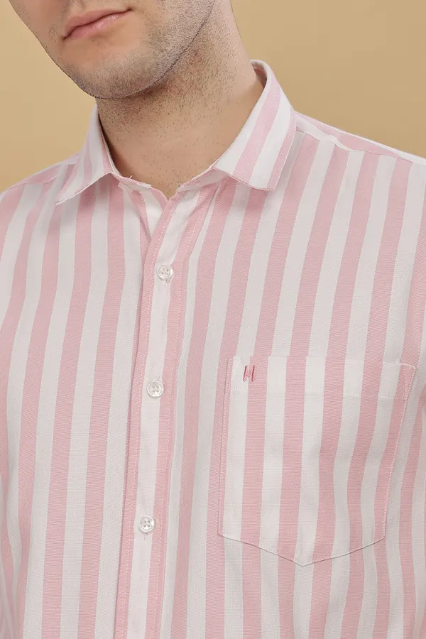 Pink_&_White_Oxford_Cotton_Stripes_Shirt_For_Men