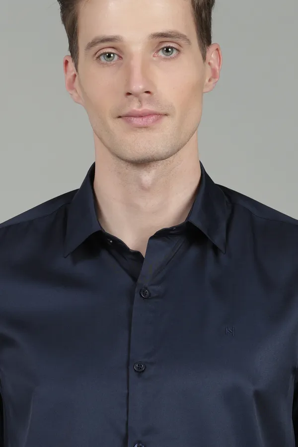 Men_Imported_Satin_Partywear_Shirt_–_Navy_Blue,_Spread_Collar,_Full_Sleeves