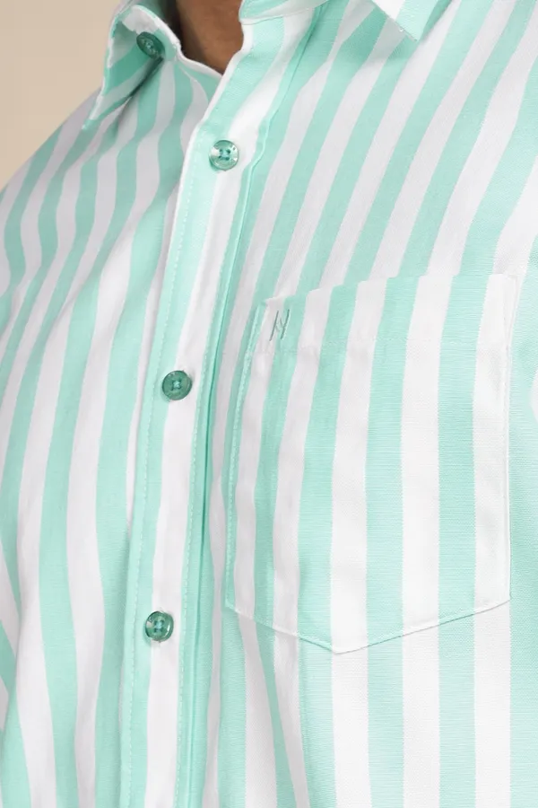 Sea_Foam_Green_Oxford_Cotton_Stripes_Shirt_For_Men