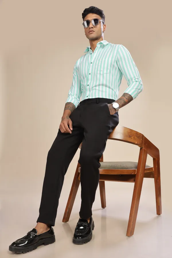 Sea_Foam_Green_Oxford_Cotton_Stripes_Shirt_For_Men
