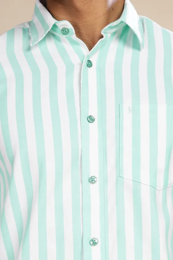 Sea_Foam_Green_Oxford_Cotton_Stripes_Shirt_For_Men