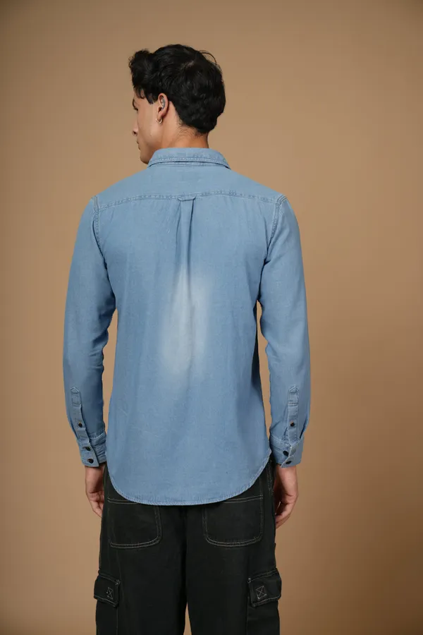 Ice_Blue_100%_Cotton_Denim_Shirt_For_Men