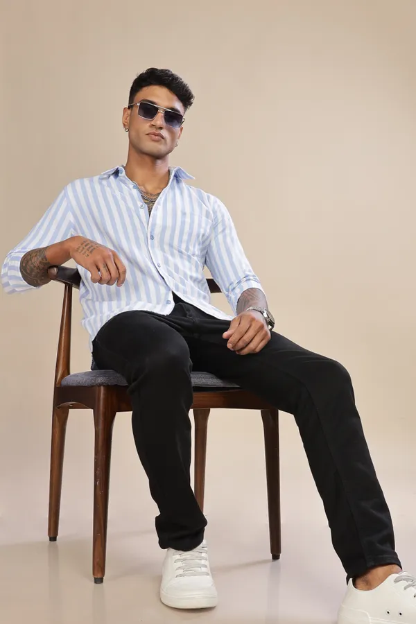 Light_Blue_Oxford_Cotton_Stripes_Shirt_For_Men