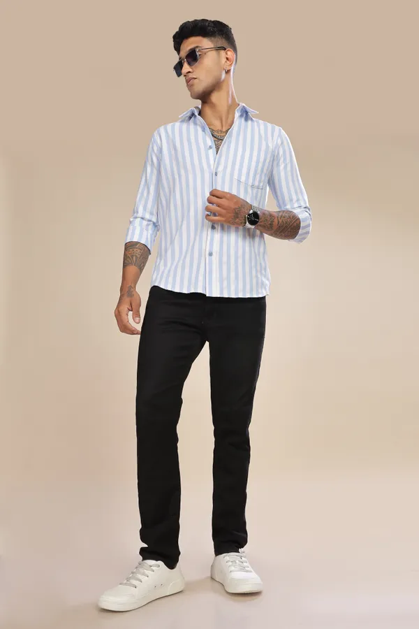 Light_Blue_Oxford_Cotton_Stripes_Shirt_For_Men