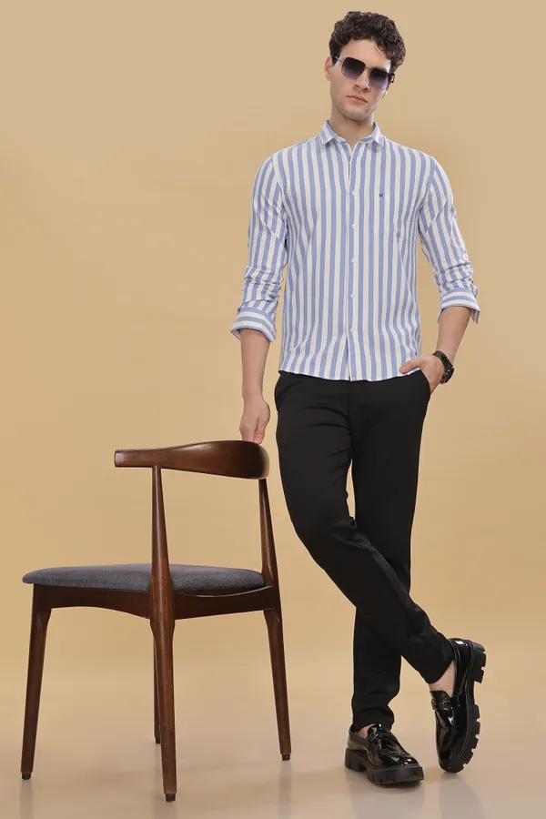 Blue_&_White_Oxford_Cotton_Stripes_Shirt_For_Men