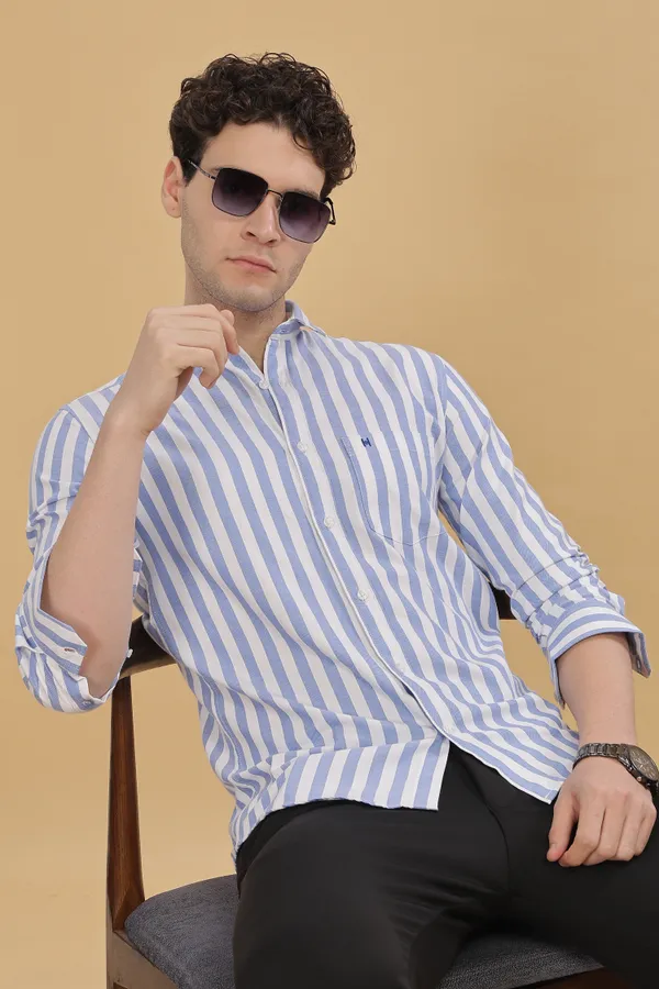 Blue_&_White_Oxford_Cotton_Stripes_Shirt_For_Men