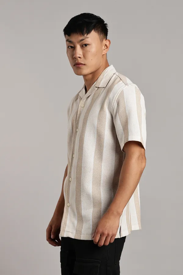 Beige_&_White_Cotton_Blend_Vertical_Stripe_Cuban_Shirt_For_Men
