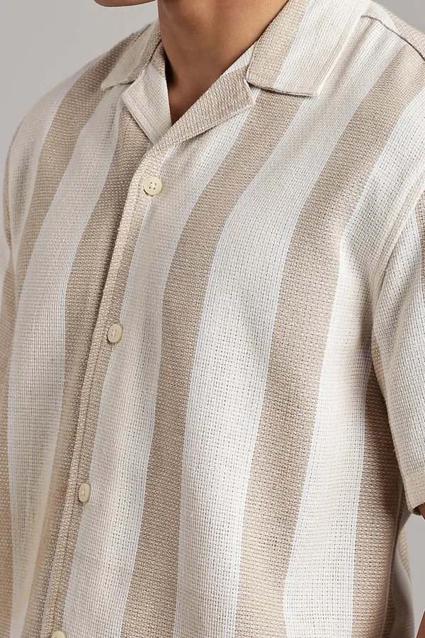 Beige_&_White_Cotton_Blend_Vertical_Stripe_Cuban_Shirt_For_Men