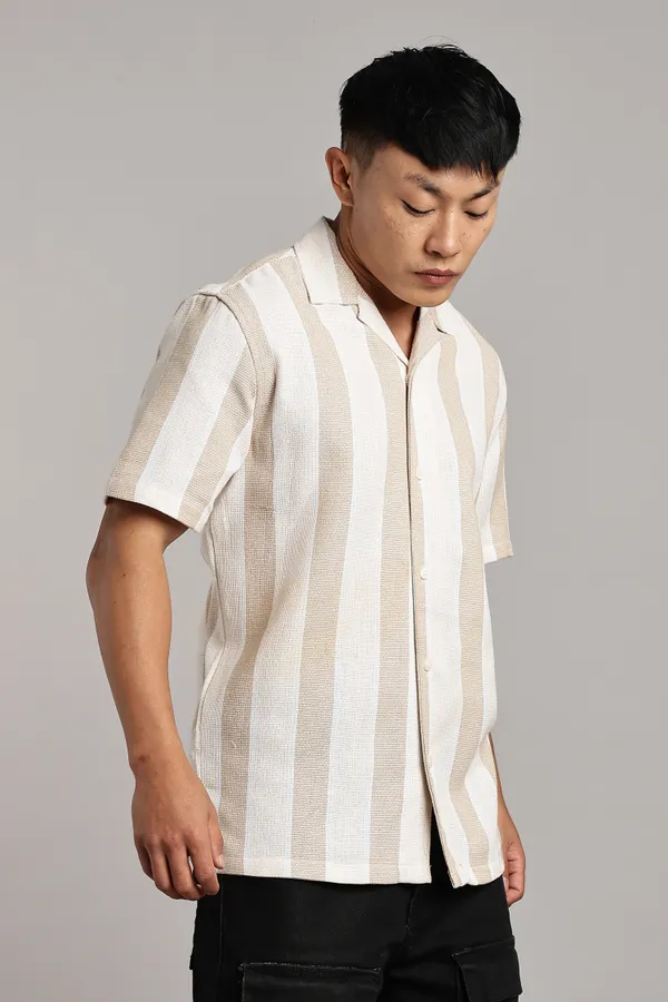 Beige_&_White_Cotton_Blend_Vertical_Stripe_Cuban_Shirt_For_Men