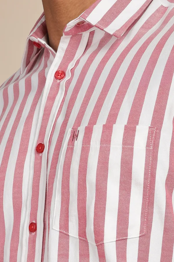Beetroot_Pink_Oxford_Cotton_Stripes_Shirt_For_Men