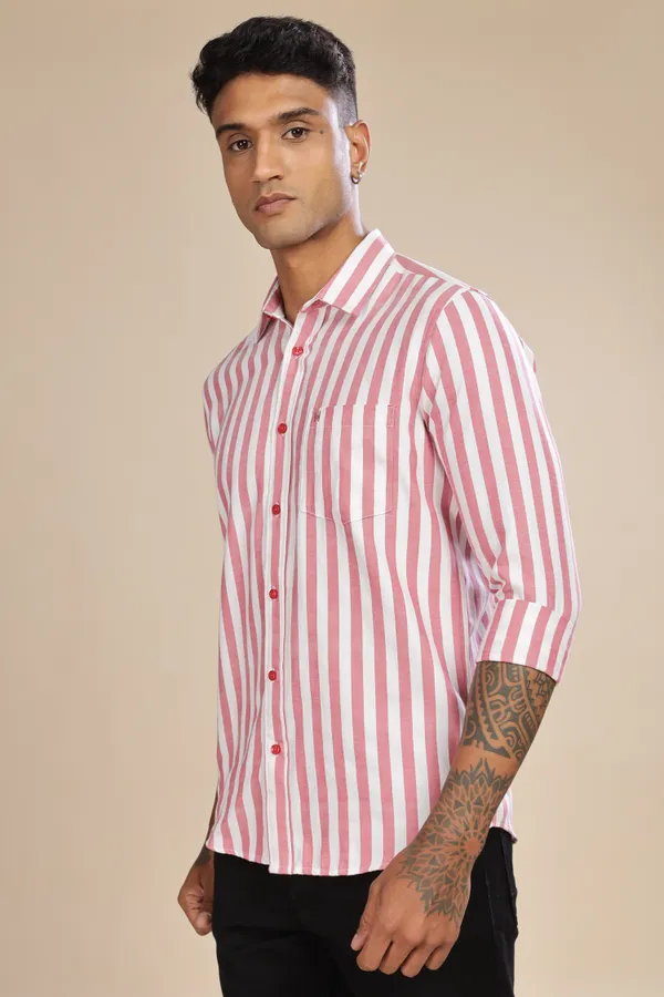 Beetroot_Pink_Oxford_Cotton_Stripes_Shirt_For_Men