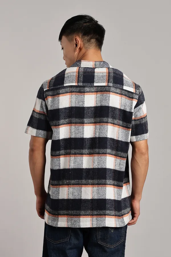 Multicolor_Cotton_Blend_Checkered_Cuban_Half-Sleeve_Shirt_For_Men
