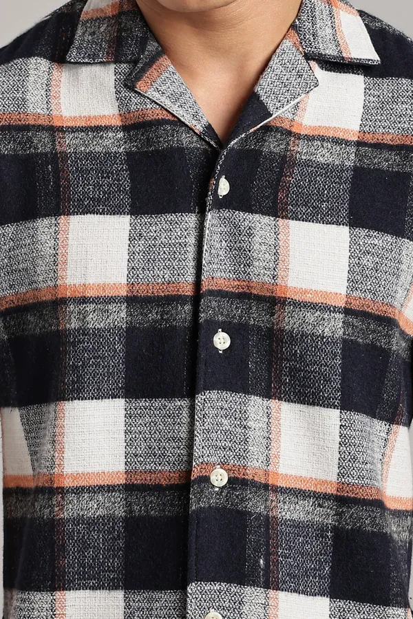 Multicolor_Cotton_Blend_Checkered_Cuban_Half-Sleeve_Shirt_For_Men