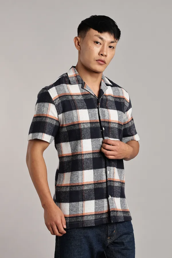 Multicolor_Cotton_Blend_Checkered_Cuban_Half-Sleeve_Shirt_For_Men