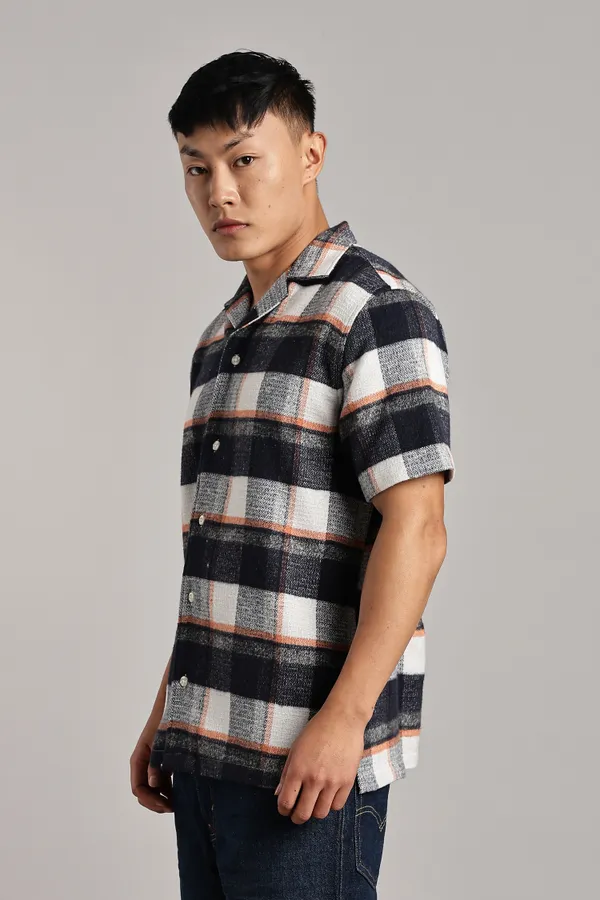 Multicolor_Cotton_Blend_Checkered_Cuban_Half-Sleeve_Shirt_For_Men