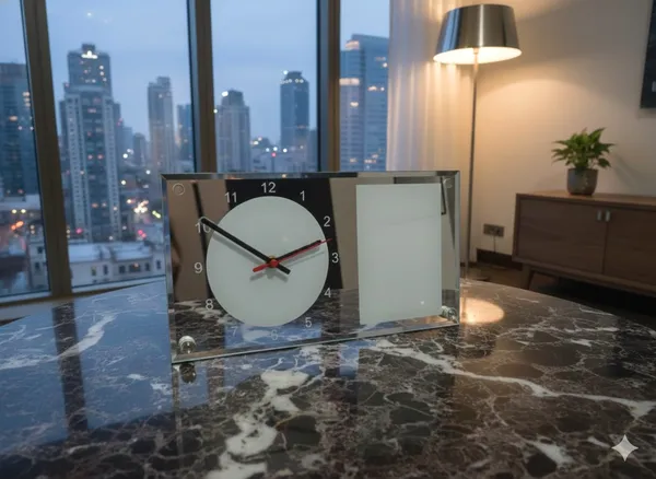 Glossy_Glass_Photo_Frame_With_Watch_For_Home_&_Decor