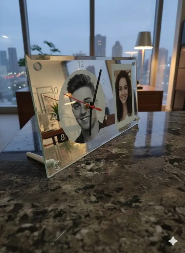 Glossy_Glass_Photo_Frame_With_Watch_For_Home_&_Decor