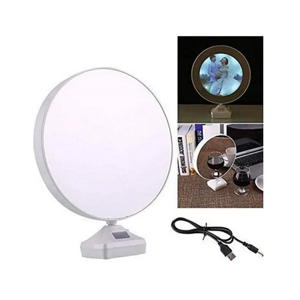 White_Plastic_Glass_Round_Shape_With_Magic_Mirror_For_Home_&_Decor