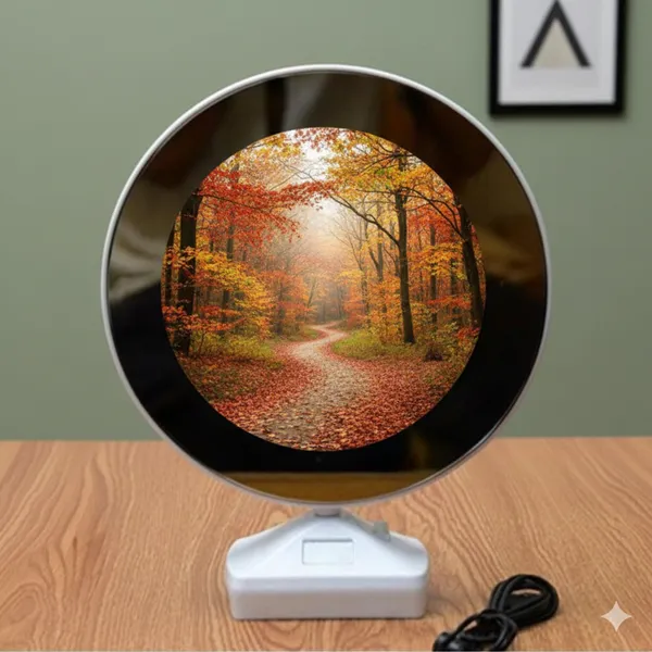 White_Plastic_Glass_Round_Shape_With_Magic_Mirror_For_Home_&_Decor