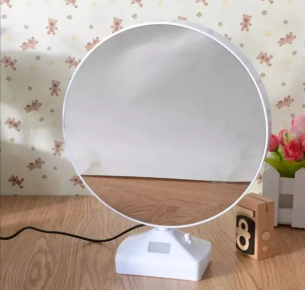 White_Plastic_Glass_Round_Shape_With_Magic_Mirror_For_Home_&_Decor