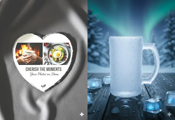 Glossy_Glass_Bear_Mug_Frosted_&_White_Marble_Heart_Shape_Photo_Frame_For_Home_&_Decor