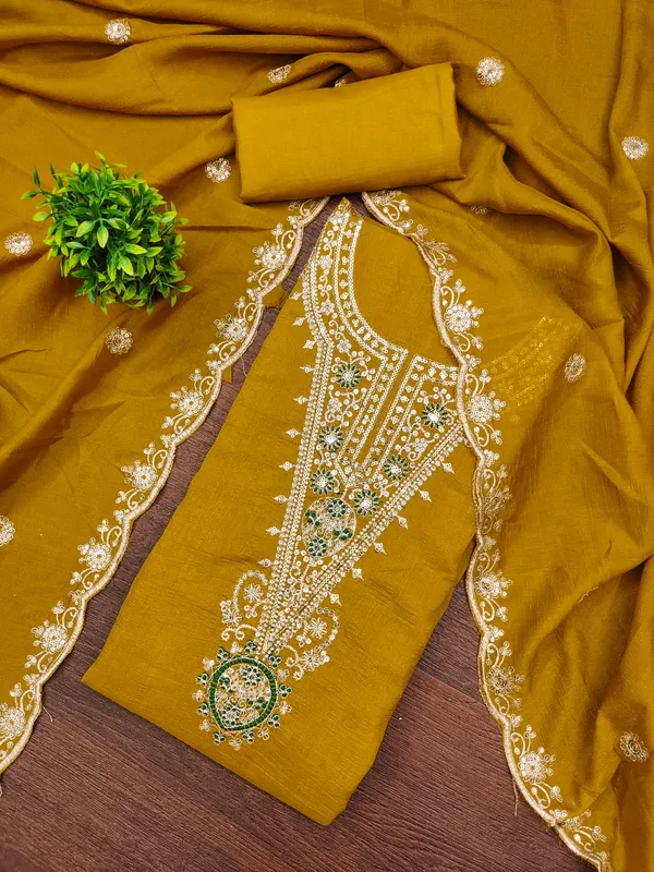 Mustard_Yellow_Premium_Vichitra_Blooming_Dress_Material_For_Women_&_Girls