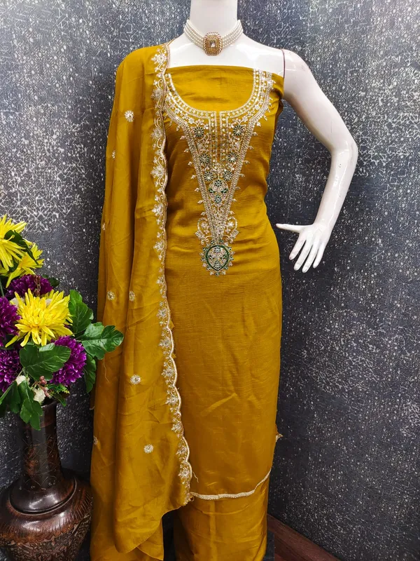 Mustard_Yellow_Premium_Vichitra_Blooming_Dress_Material_For_Women_&_Girls