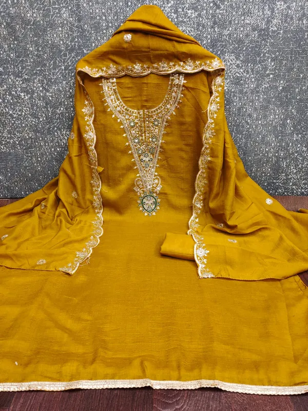 Mustard_Yellow_Premium_Vichitra_Blooming_Dress_Material_For_Women_&_Girls