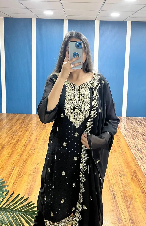 Black_Premium_Georgette_Zari_Dress_Material_For_Women_&_Girls
