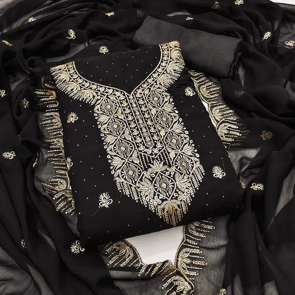 Black_Premium_Georgette_Zari_Dress_Material_For_Women_&_Girls