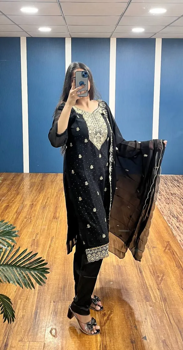 Black_Premium_Georgette_Zari_Dress_Material_For_Women_&_Girls