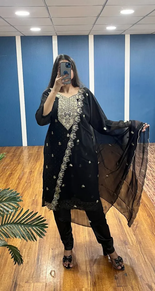 Black_Premium_Georgette_Zari_Dress_Material_For_Women_&_Girls