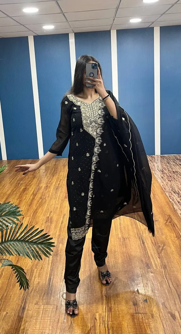 Black_Premium_Georgette_Zari_Dress_Material_For_Women_&_Girls