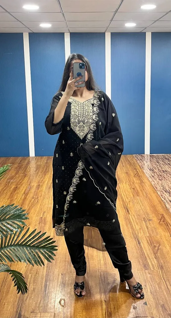 Black_Premium_Georgette_Zari_Dress_Material_For_Women_&_Girls