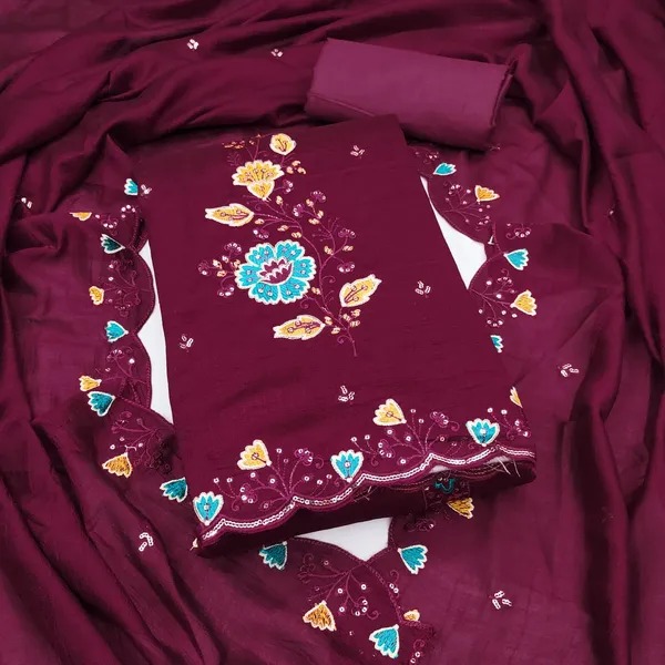 Wine_Premium_Vichitra_Blooming_Dress_Material_For_Women_&_Girls