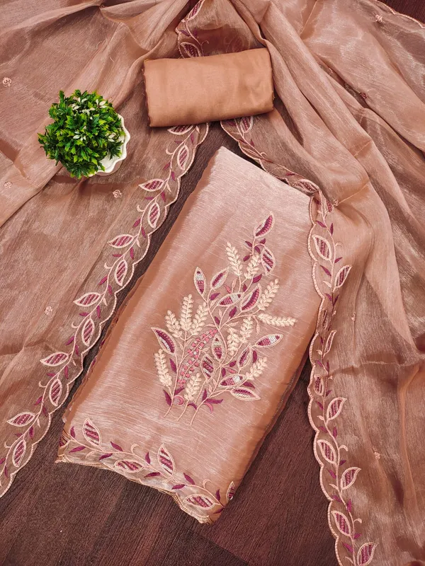 Rust_Premium_Barbarik_Silk_Dress_Material_For_Women_&_Girls