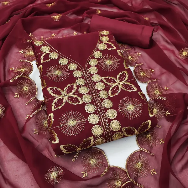 Red_Premium_Georgette_Zari_Dress_Material_For_Women_&_Girls