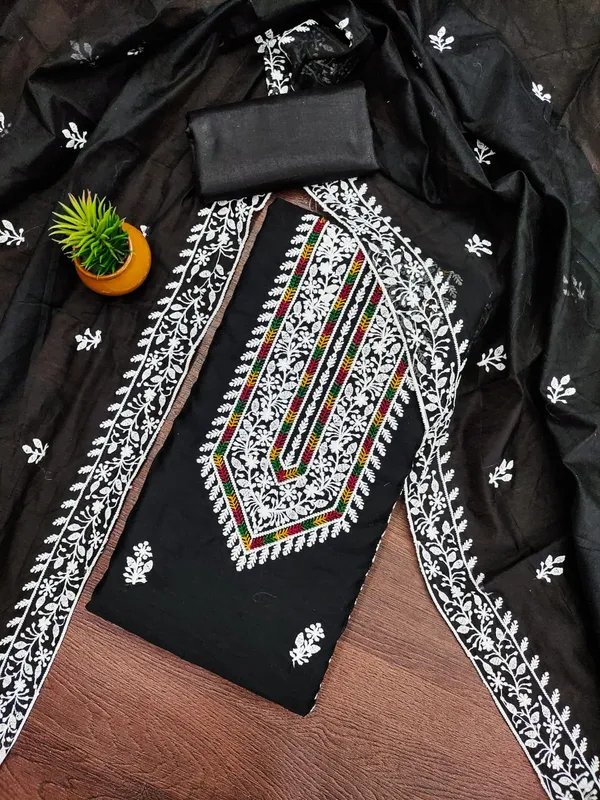 Black_Premium_Modal_With_Lakhnavi_Work_Dress_Material_For_Women_&_Girls