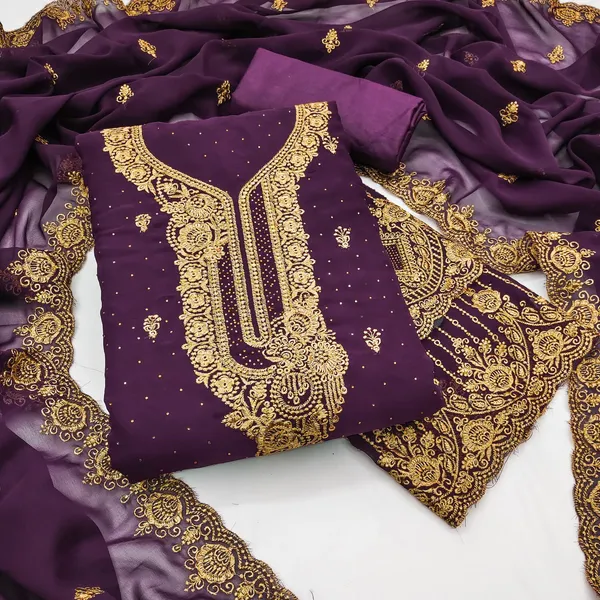 Purple_Premium_Georgette_Zari_Dress_Material_For_Women_&_Girls
