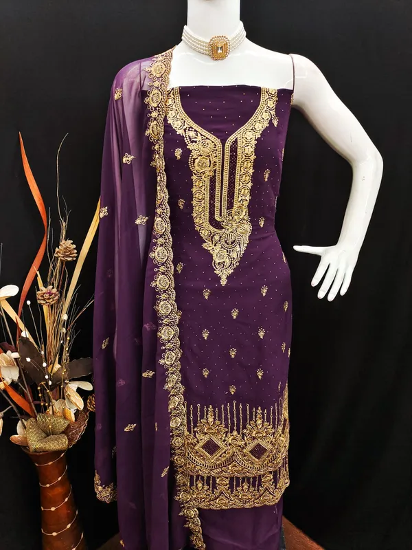 Purple_Premium_Georgette_Zari_Dress_Material_For_Women_&_Girls