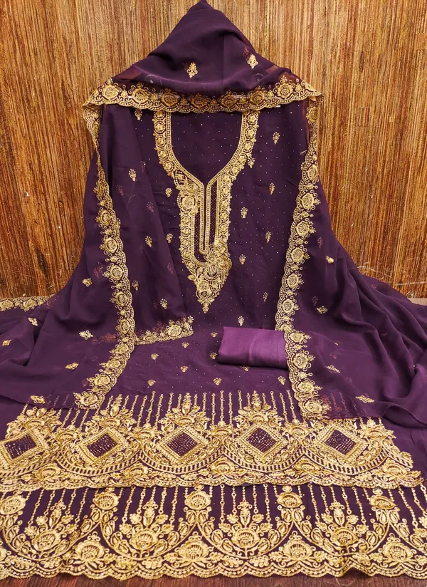 Purple_Premium_Georgette_Zari_Dress_Material_For_Women_&_Girls